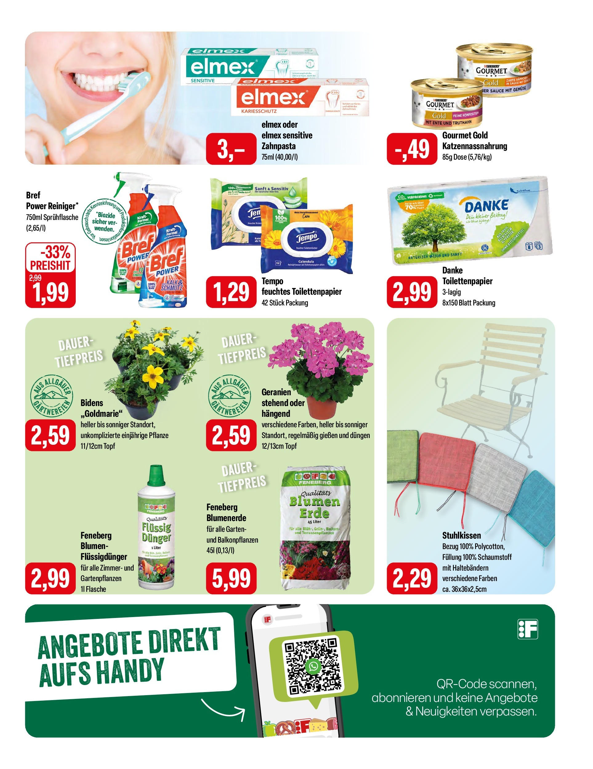 Feneberg Angebote (ab 02.05.2024) zum Blättern | Seite: 15 | Produkte: Zahnpasta, Gemüse, Toilettenpapier, Feuchtes Toilettenpapier