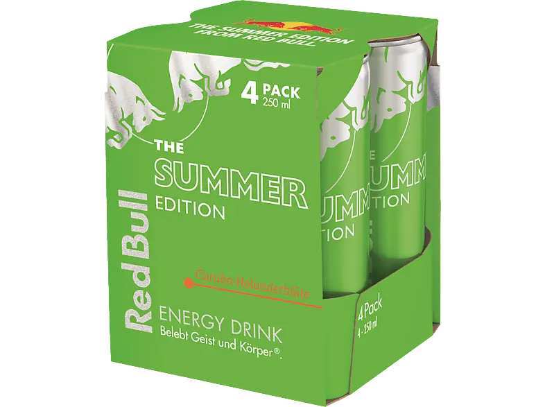 Red Bull 874576 Summer Edition Curuba Holunderblüte, Energy Drink, 4x 0.25l