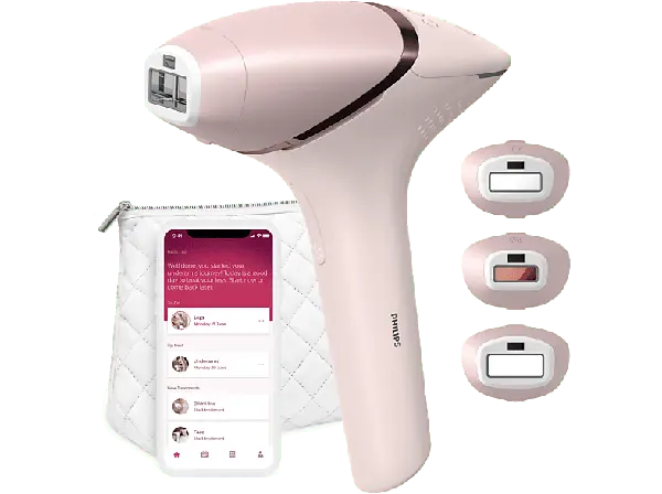 Philips Lumea Series 9000 IPL BRI957/00 IPL-Haarentfernungsger&auml;t (Wei&szlig;, mit 4 Auf&auml;tze, Akkubetrieb)