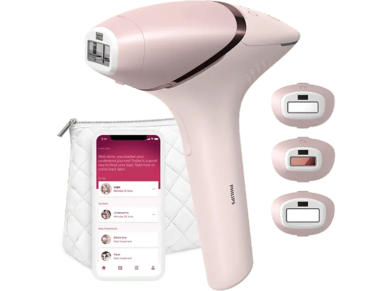 Philips Lumea Series 9000 IPL BRI957/00 IPL-Haarentfernungsgerät (Weiß, mit 4 Aufätze, Akkubetrieb)