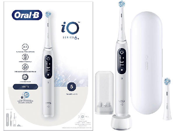 Oral-B iO Series 6 mit Reiseetui Elektrische Zahnbürste White