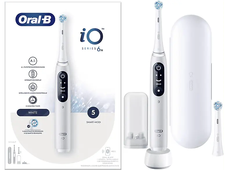 Oral-B iO Series 6 mit Reiseetui Elektrische Zahnbürste White