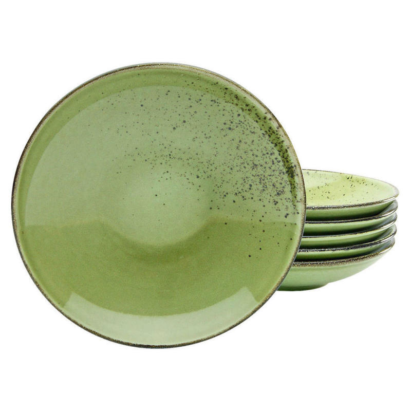 CreaTable Suppenteller NATURE COLLECTION grün Steinzeug D: ca. 22 cm