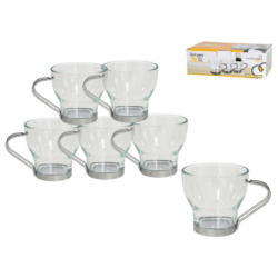 GERIMPORT Kaffeebecherset Crazy transparent Glas