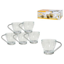 GERIMPORT Kaffeebecherset Crazy transparent Glas