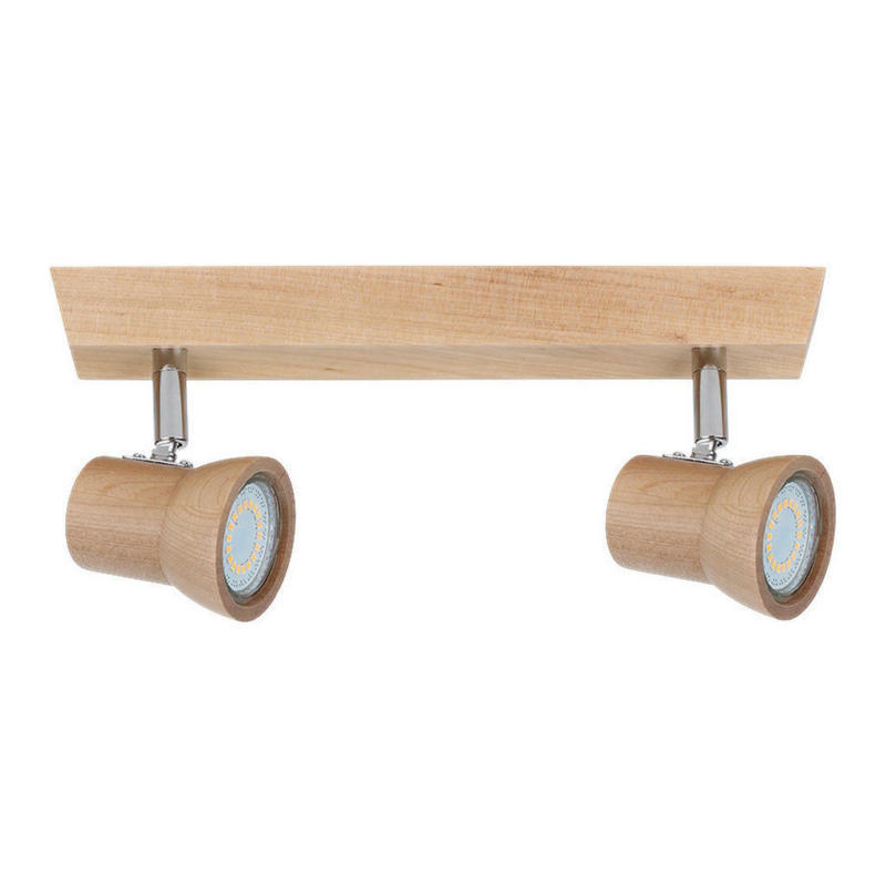 Spot-Light Deckenleuchte 2234260 natur Chrom Holz Metall B/H/T: ca. 29x6x14 cm GU10 2 Brennstellen