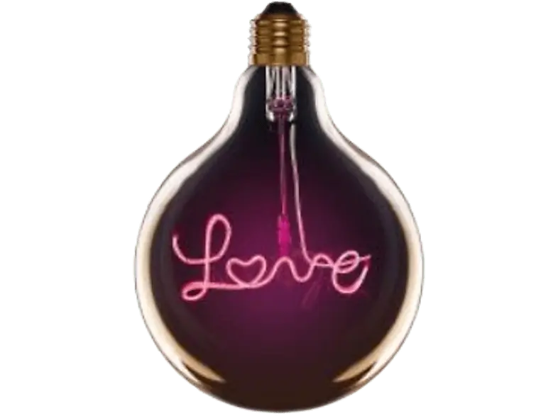 Cellular Line Fancy Bulb LED Glühbirne Home Deko Lampe - Love; Deko Glühbirne