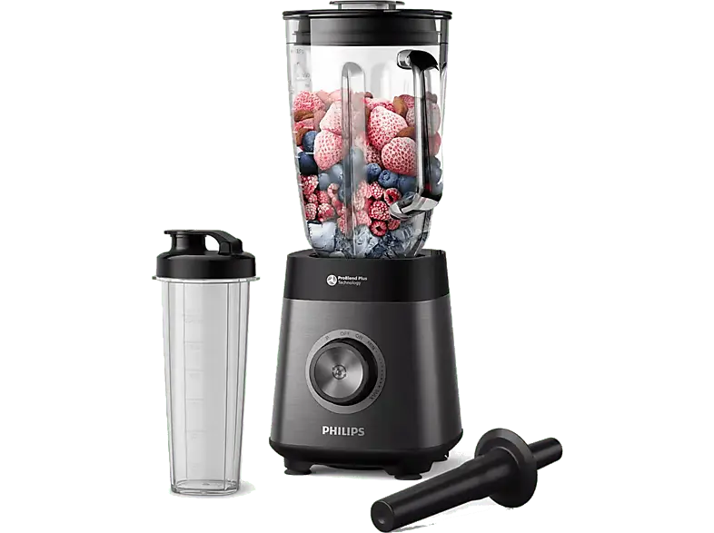 Philips HR3041/00 Standmixer (Schwarz, 1200 Watt, 2 l)