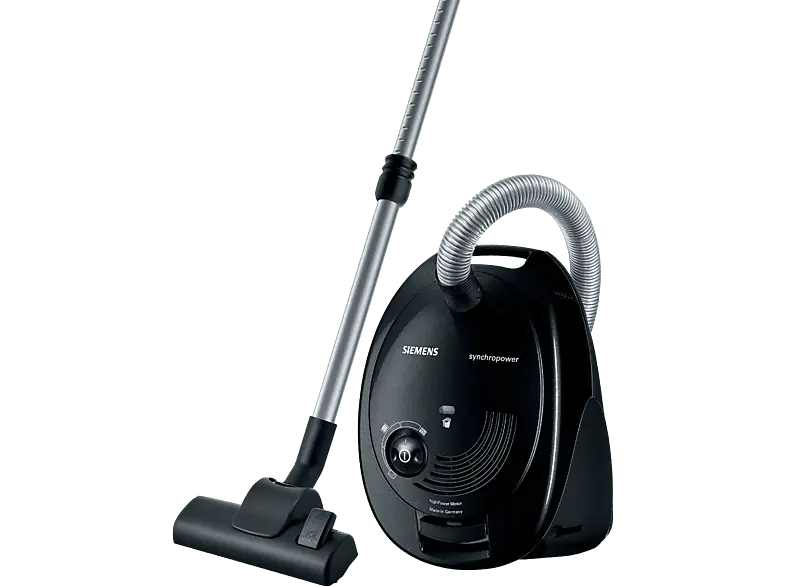 Siemens VS06A110 synchropower Bodenstaubsauger mit Beutel (79 dB(A), maximale Leistung: 600 Watt, Schwarz)