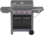 Hornbach Tenneker® Gasgrill Carbon 145,4 x 60,3 x 112,3 cm 4-Brenner + Seitenbrenner, gusseiserner Rost, Platform System schwarz