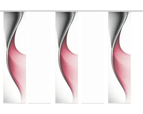 Flächenvorhang Easton 5er-Set rot 60x245 cm