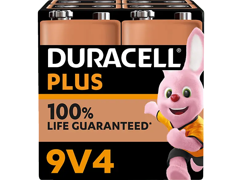 Duracell 9V Plus (Alkaline) Batterie 4 Stück