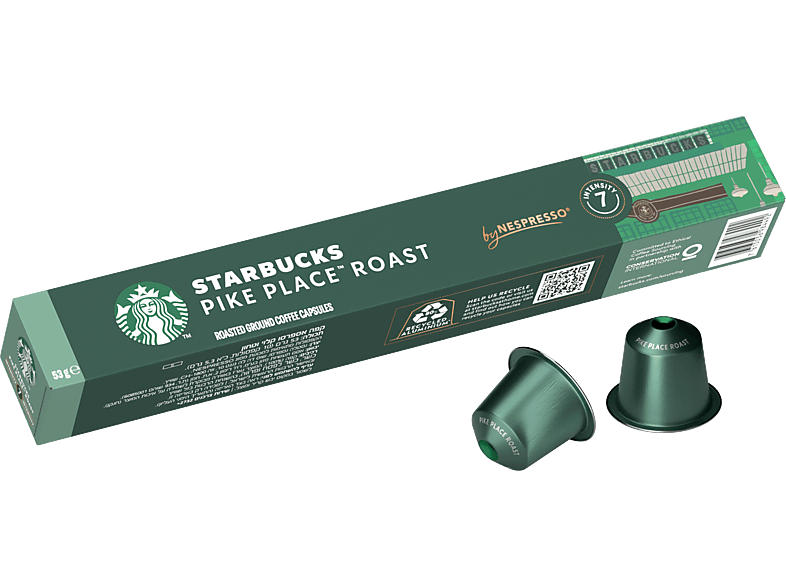 Starbucks Kaffeekapsel Pike Place Roast (10 Stück, Kompatibles System: Nespresso)