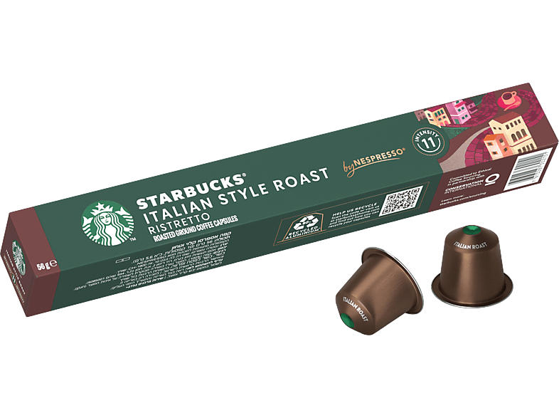 Starbucks Kaffeekapsel Italian Style Roast (10 Stück, Kompatibles System: Nespresso)