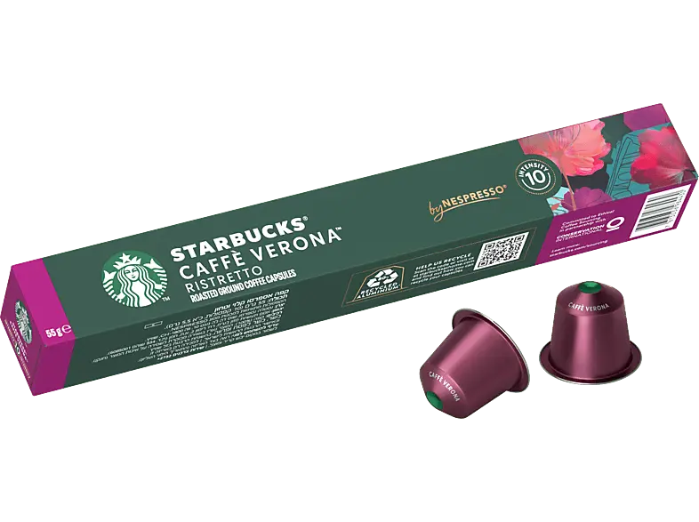 Starbucks Kaffeekapsel Caffé Verona Ristretto (10 Stück, Kompatibles System: Nespresso)
