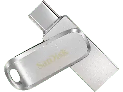 SandISK 256GB USB-Stick Ultra Dual Drive Luxe, USB-C/A 3.1 Gen1, R150, Metallgehäuse, Silber