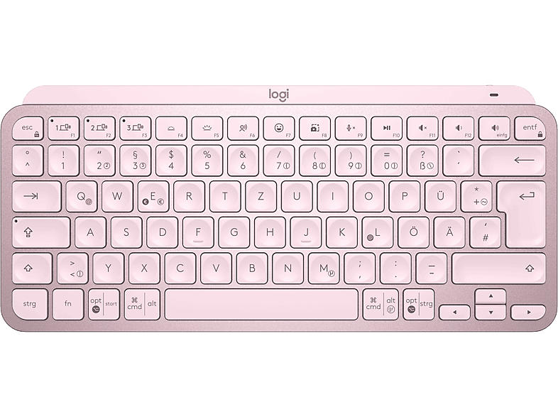 Logitech Tastatur MX Keys Mini, Bluetooth, Tastenbeleuchtung, QWERTZ, Rose