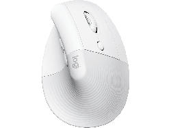 Logitech Lift Ergonomische Vertikale Maus, Bluetooth/USB, 4000 DPI, 6 Tasten, Grauweiß