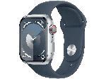 MediaMarkt Apple Watch Series 9 GPS + Cellular 41mm Aluminiumgehäuse, Sportarmband S/M, Silber/Sturmblau; Smartwatch - bis 01.05.2024