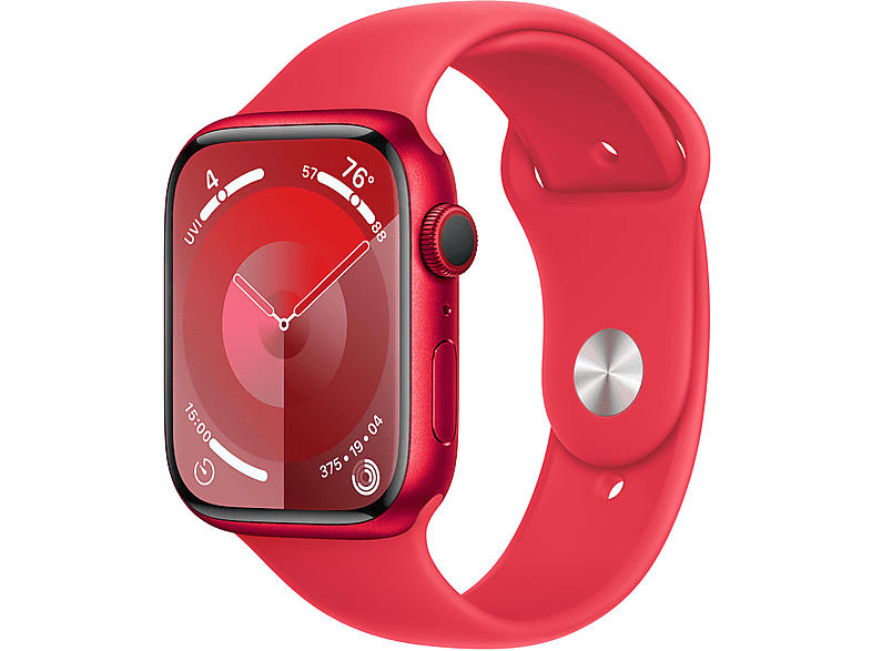 Apple Watch Series 9 GPS + Cellular 45mm Aluminiumgehäuse, Sportarmband S/M, (PRODUCT)RED; Smartwatch