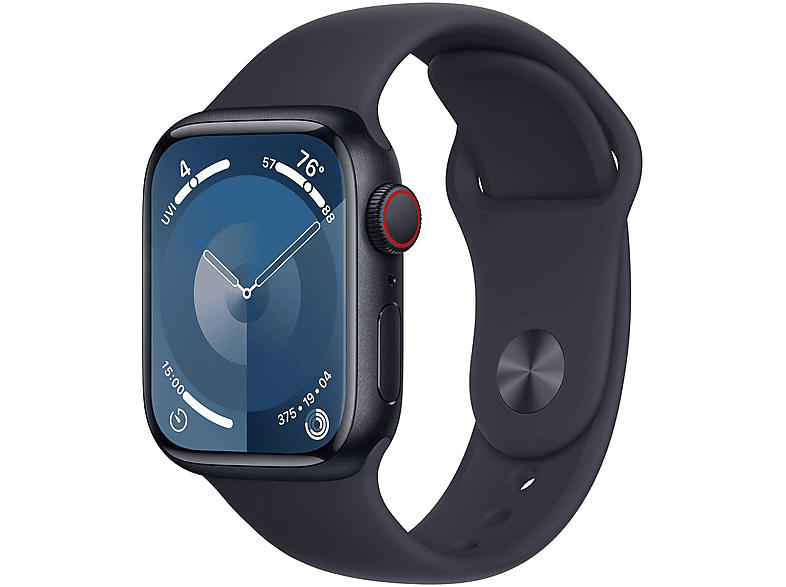 Apple Watch Series 9 GPS + Cellular 41mm Aluminiumgehäuse, Sportarmband M/L, Mitternacht; Smartwatch