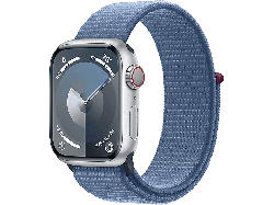 Apple Watch Series 9 GPS + Cellular 41mm Aluminiumgehäuse, Sport Loop, Silber/Winterblau; Smartwatch