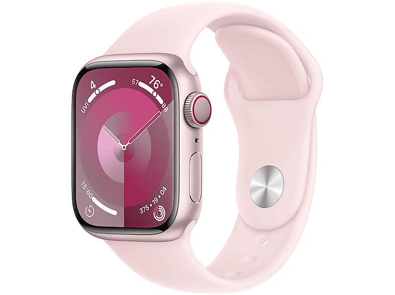 Apple Watch Series 9 GPS + Cellular 41mm Aluminiumgehäuse, Sportarmband S/M, Rosé; Smartwatch