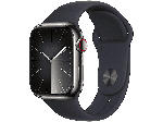 MediaMarkt Apple Watch Series 9 GPS + Cellular 41mm Edelstahlgehäuse, Sportarmband S/M, Graphit/Mitternacht; Smartwatch - bis 01.05.2024