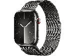 Apple Watch Series 9 GPS + Cellular 45mm Edelstahlgehäuse, Milanaise Armband, Graphite; Smartwatch