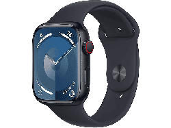 Apple Watch Series 9 GPS + Cellular 45mm Aluminiumgehäuse, Sportarmband S/M, Mitternacht; Smartwatch