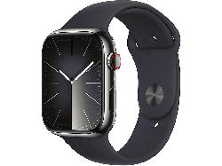 Apple Watch Series 9 GPS + Cellular 45mm Edelstahlgehäuse, Sportarmband M/L, Graphit/Mitternacht; Smartwatch