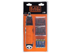 Black & Decker A7073-XJ 19tlg Batterie-Stabschrauber-Set + Zubehör; Schrauberset