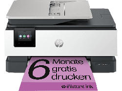 HP OfficeJet Pro 8134e, Faxfunktion, 10 S/min Farbe, HP+ 6 Monate Instant Ink, Multifunktionsdrucker, WLAN, Silber/Schwarz