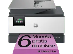 HP OfficeJet Pro 9122e, Faxfunktion, 18 S/min Farbe, Tinte, HP+ 6 Monate Instant Ink, Multifunktionsdrucker, WLAN, Tintendruck, Silber/Schwarz