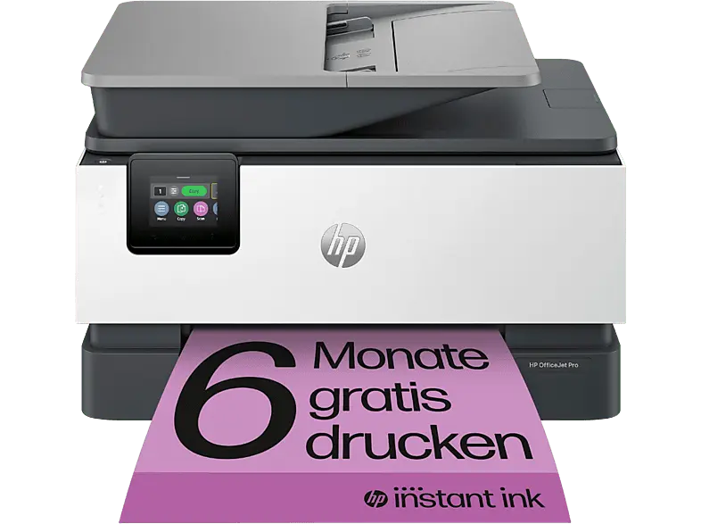 HP OfficeJet Pro 9122e, Faxfunktion, 18 S/min Farbe, Tinte, HP+ 6 Monate Instant Ink, Multifunktionsdrucker, WLAN, Tintendruck, Silber/Schwarz