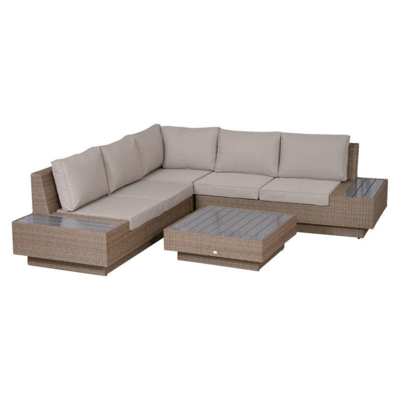 Outsunny Loungeset beige Polyrattan