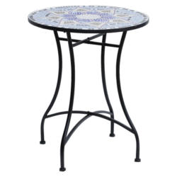 Outsunny Mosaiktisch blau Stahl H/D: ca. 71x60 cm