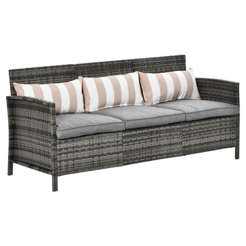 Outsunny Loungesofa grau Stahl B/H/T: ca. 173x78x68 cm