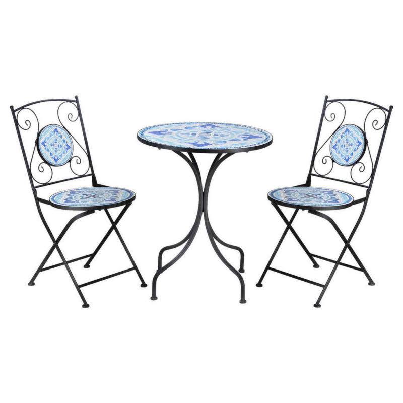 Outsunny Bistroset schwarz Keramik H/D: ca. 71x61 cm