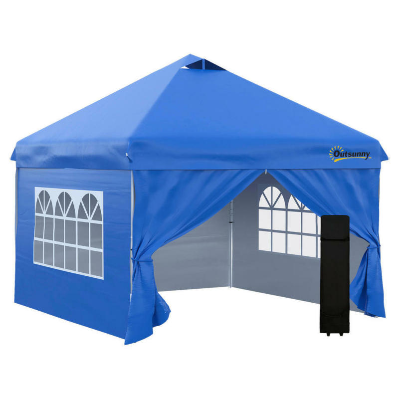 Outsunny Pavillon blau Metall B/H/L: ca. 300x284x300 cm