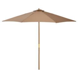 Outsunny Sonnenschirm khaki Bambus H/D: ca. 250x300 cm