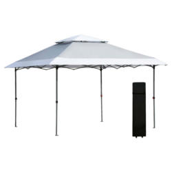 Outsunny Pop-Up-Pavillon grau Stahl B/H/L: ca. 350x298x350 cm