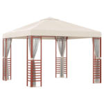 POCO Outsunny Pavillon mit Fliegennetzen beige Polyester B/H/L: ca. 296x260x296 cm