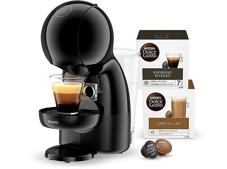 Krups KP1A3B.20AT Dolce Gusto Piccolo XS Kaffeemaschine inkl. 32 Kaffeekapseln, Anthrazit