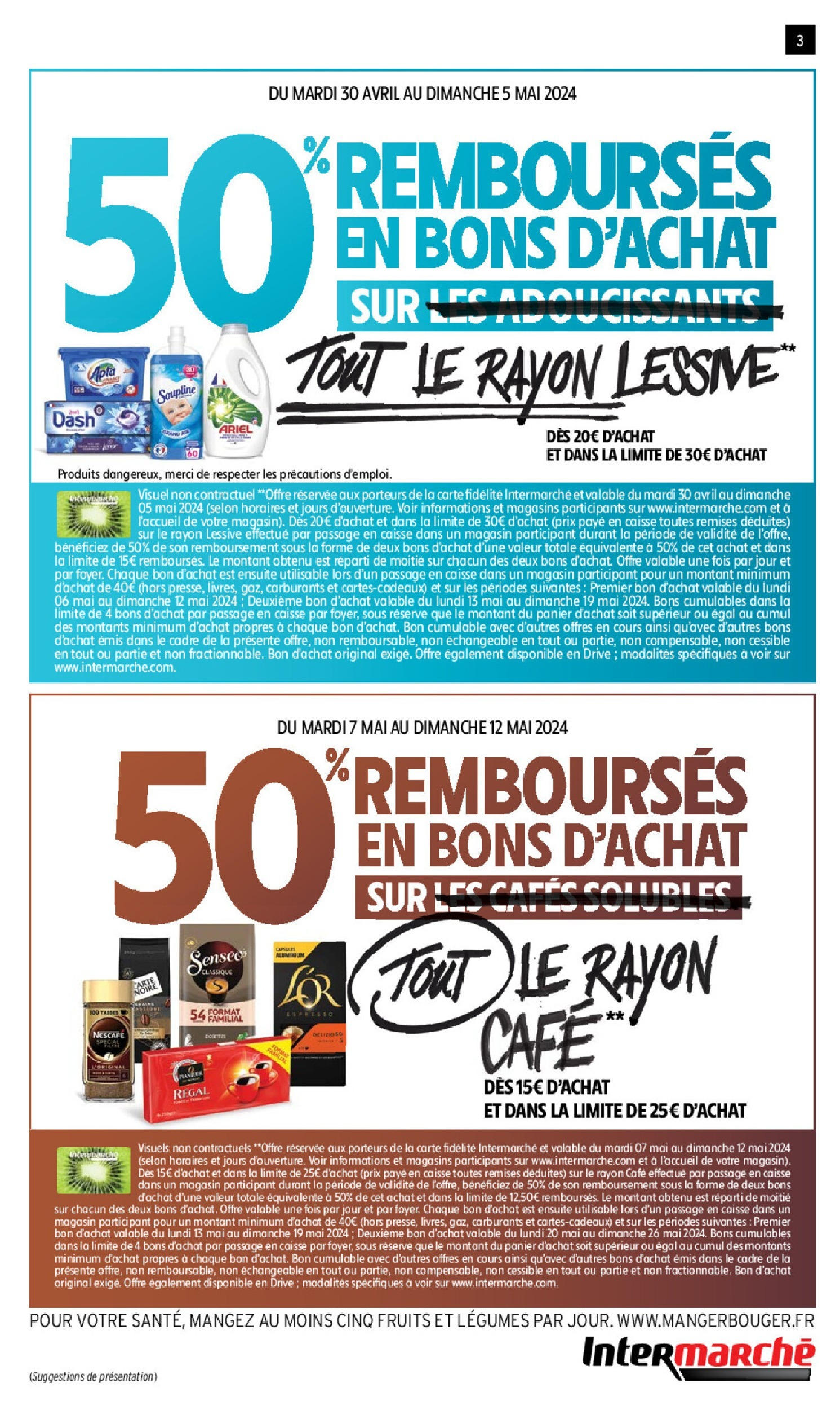 Intermarché catalogue - Vert-le-Petit à partir du 30/04/2024 - promo en ligne | Page: 23 | Produits: Panier, Lessive, Café, Tasses