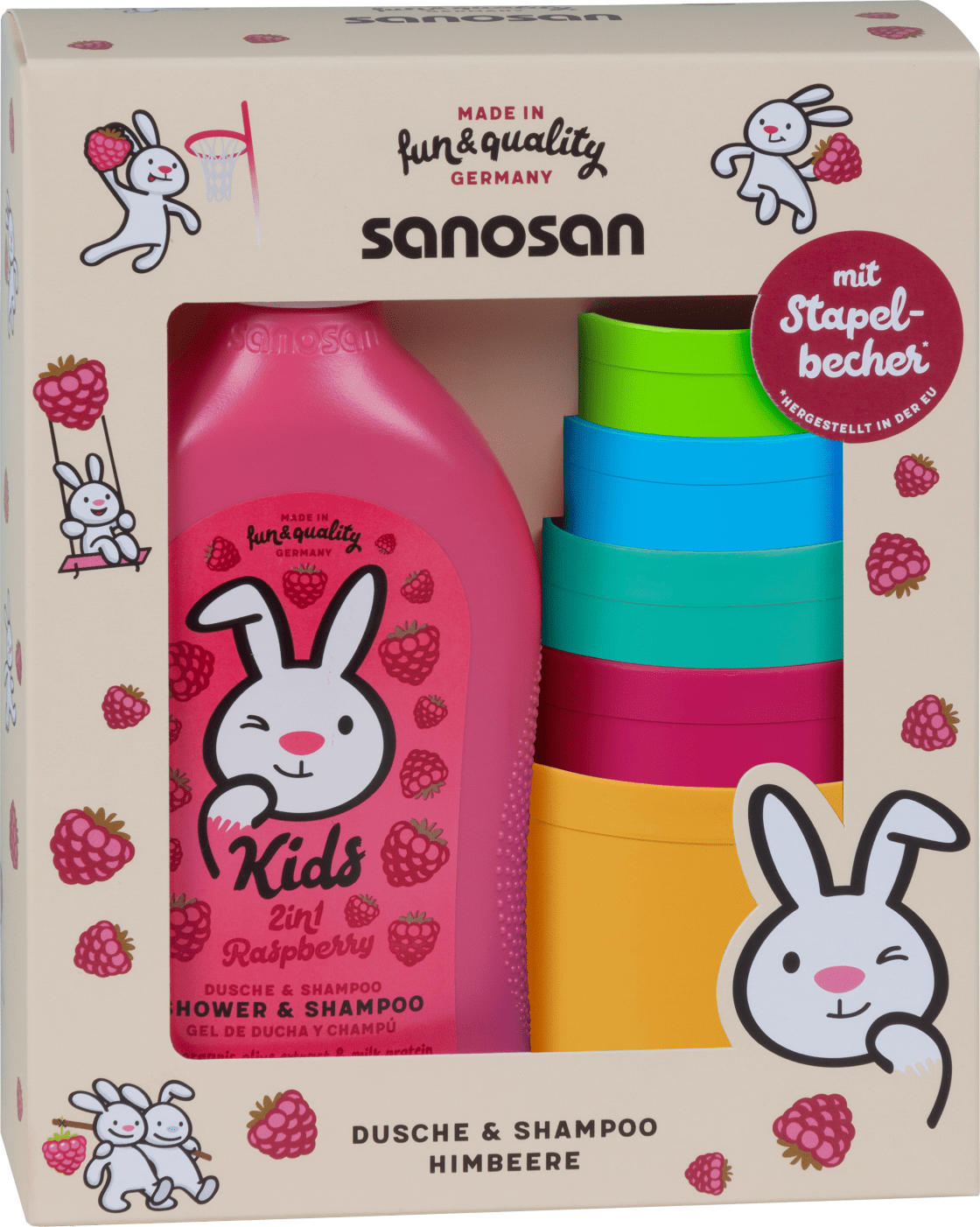 Sanosan Geschenkset Dusche & Shampoo mit Stapelbecher 6tlg