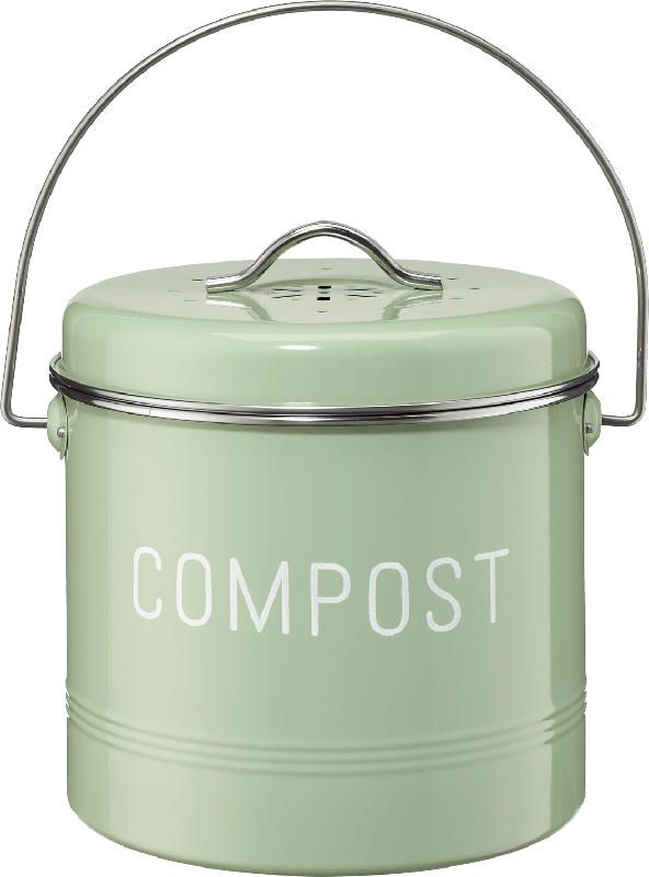 Dekorieren & Einrichten Komposteimer aus Metall mit Henkel, grün (19x21cm)