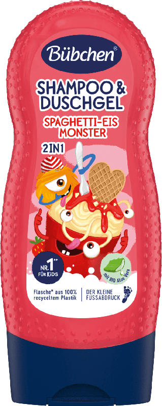 Bübchen Kinder Shampoo & Duschgel 2in1 Spaghetti-Eis Monster
