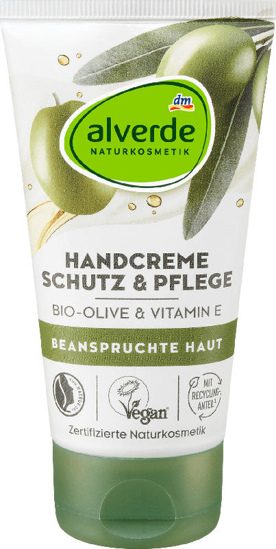 alverde NATURKOSMETIK Handcreme Schutz & Pflege Bio-Olive, Vitamin E