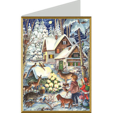SELLMER Cartolina di Natale 9900 99709 Winter bei den Tieren B6